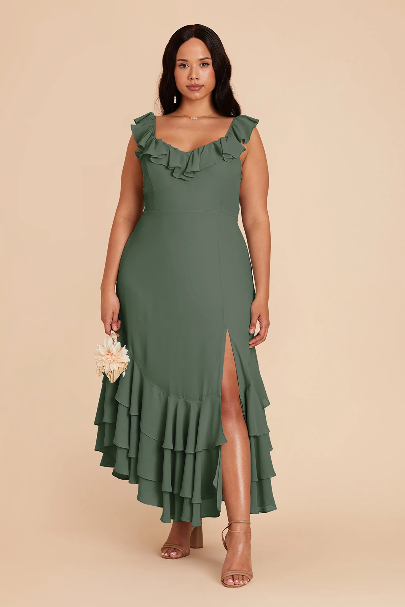 Ginny Chiffon Dress - Eucalyptus - necksoother