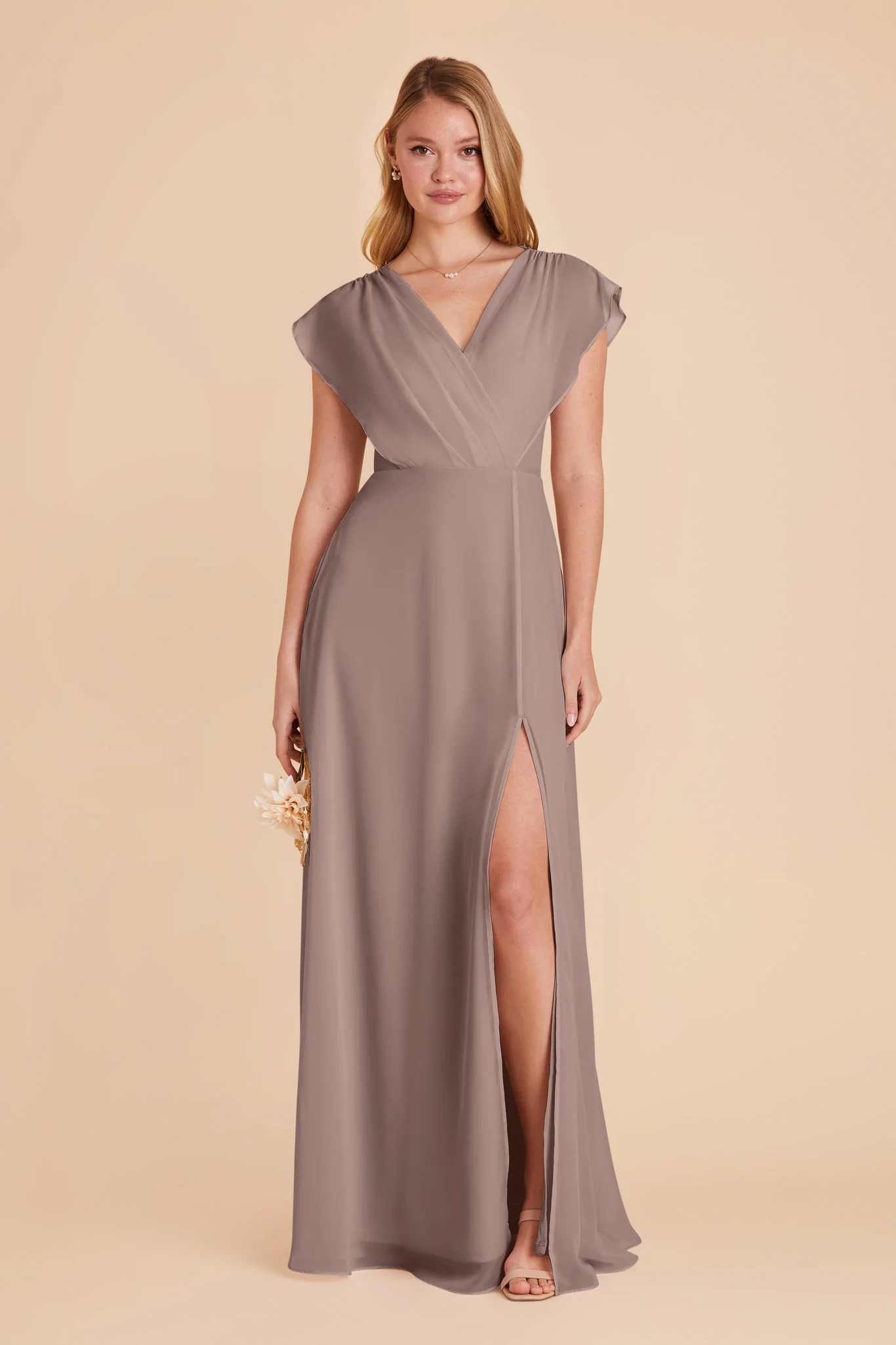 Violet Chiffon Dress - Toffee - necksoother