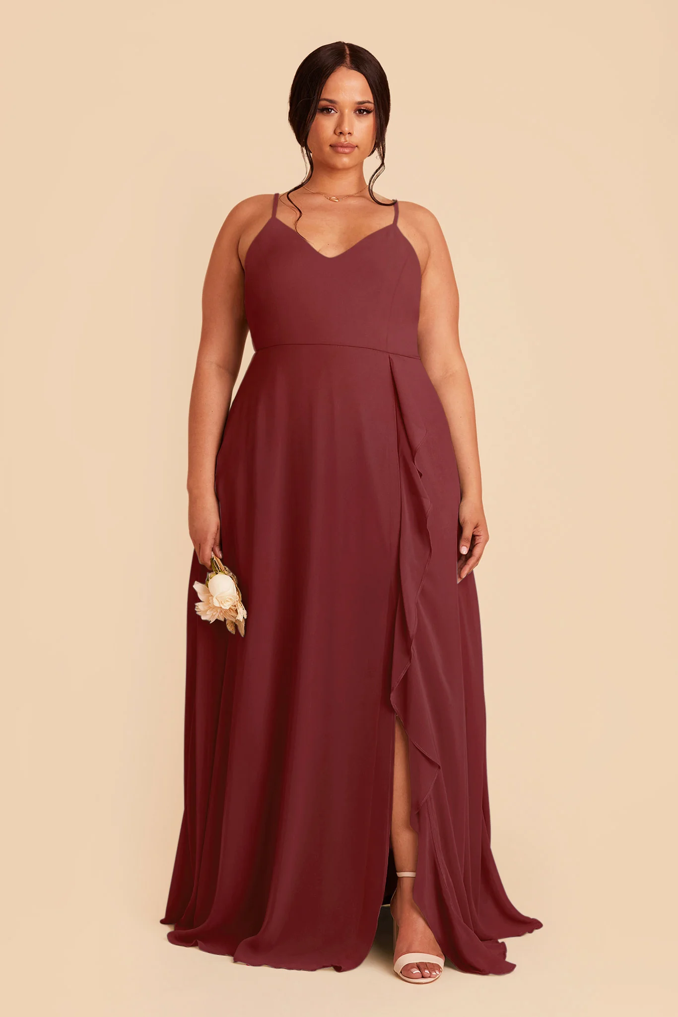 Theresa Chiffon Dress - Rosewood - necksoother