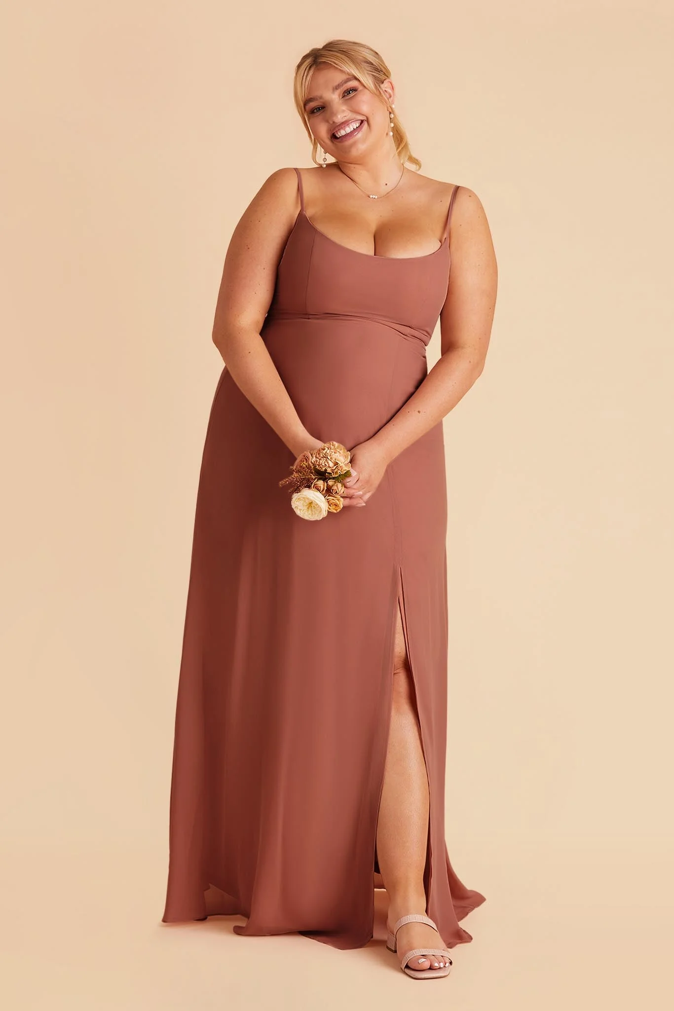 Amy Chiffon Dress - Desert Rose - necksoother