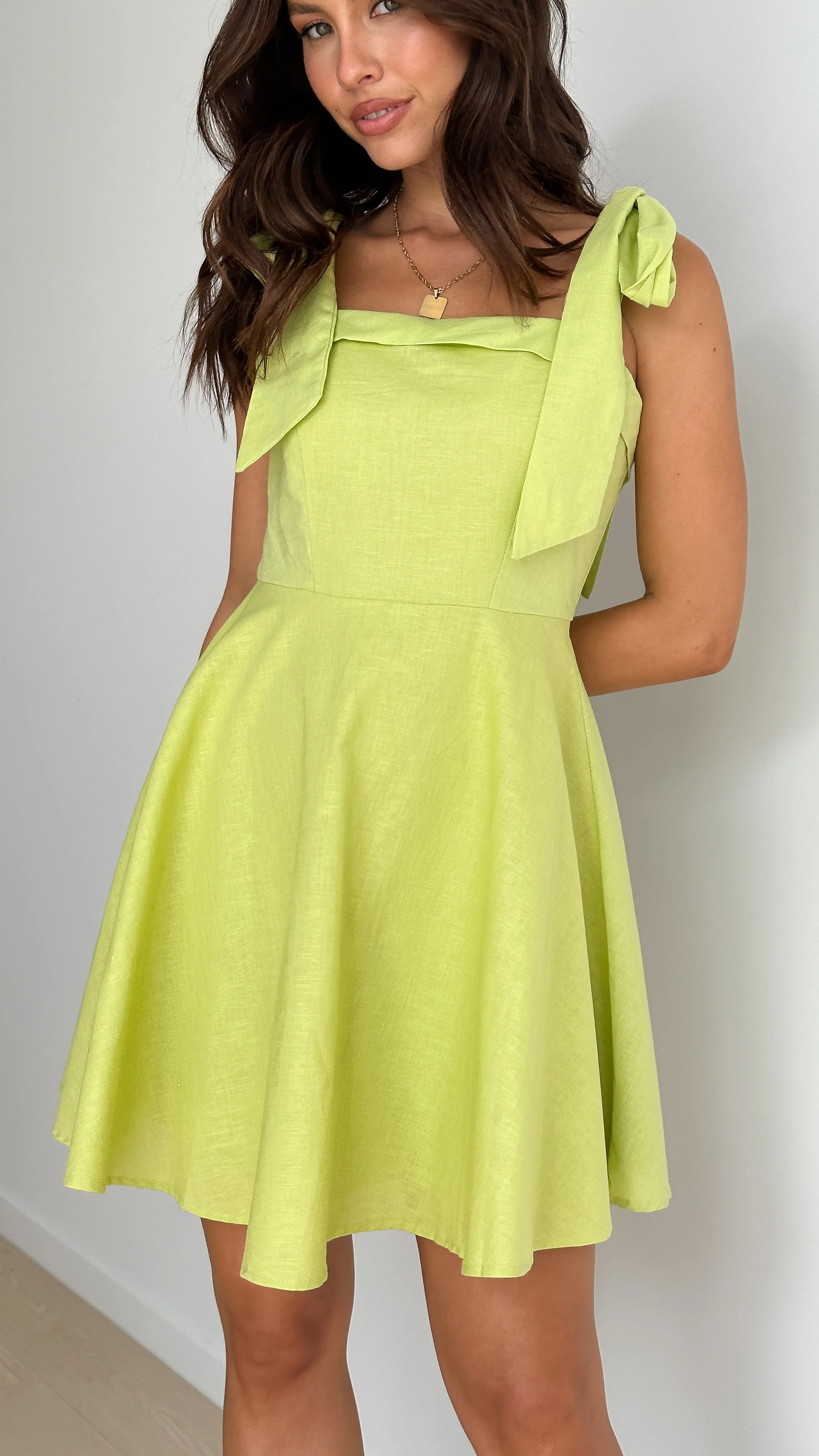 Rumi Mini Dress - Lime - necksoother