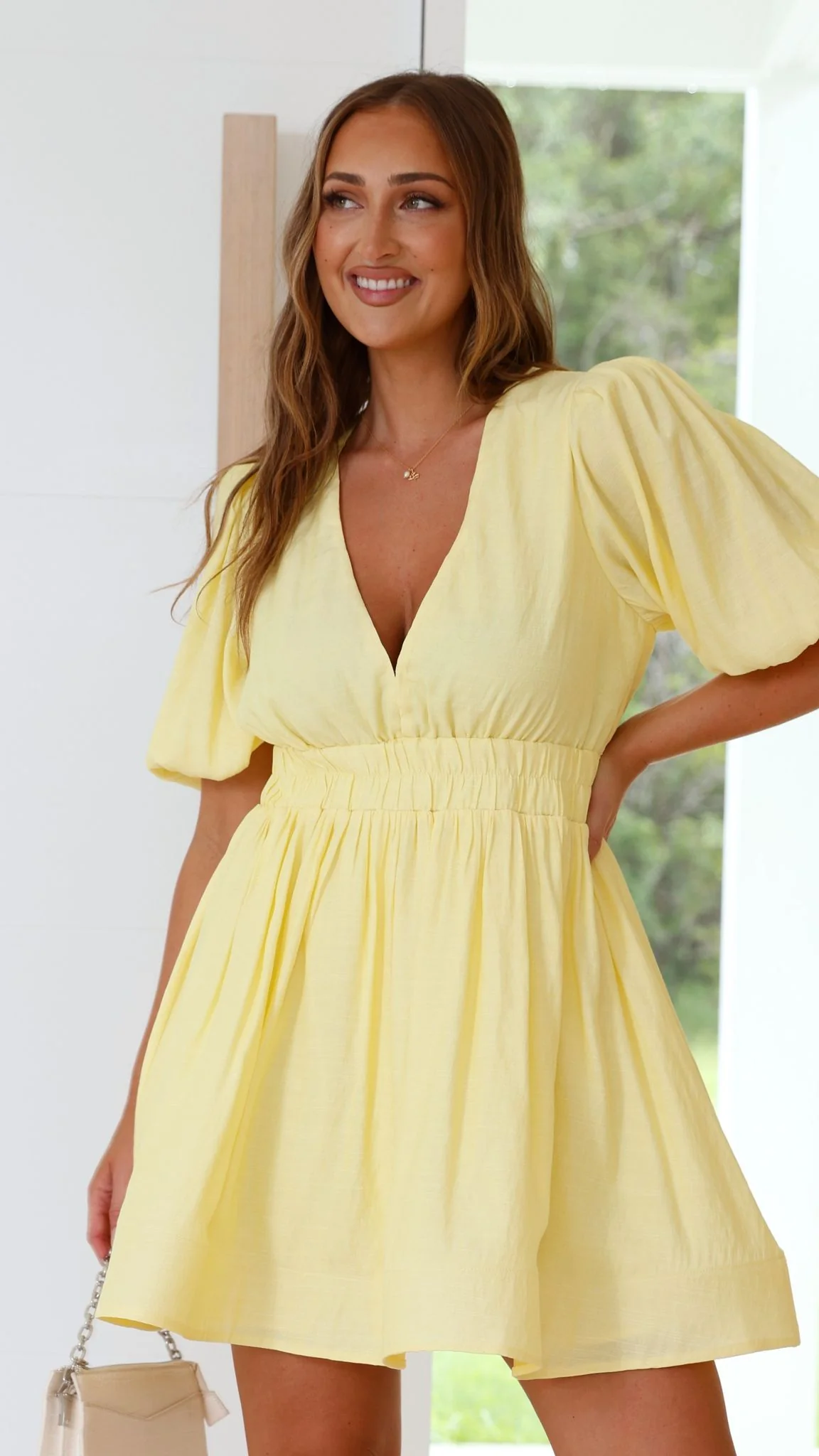 Erin Mini Dress - Yellow - necksoother