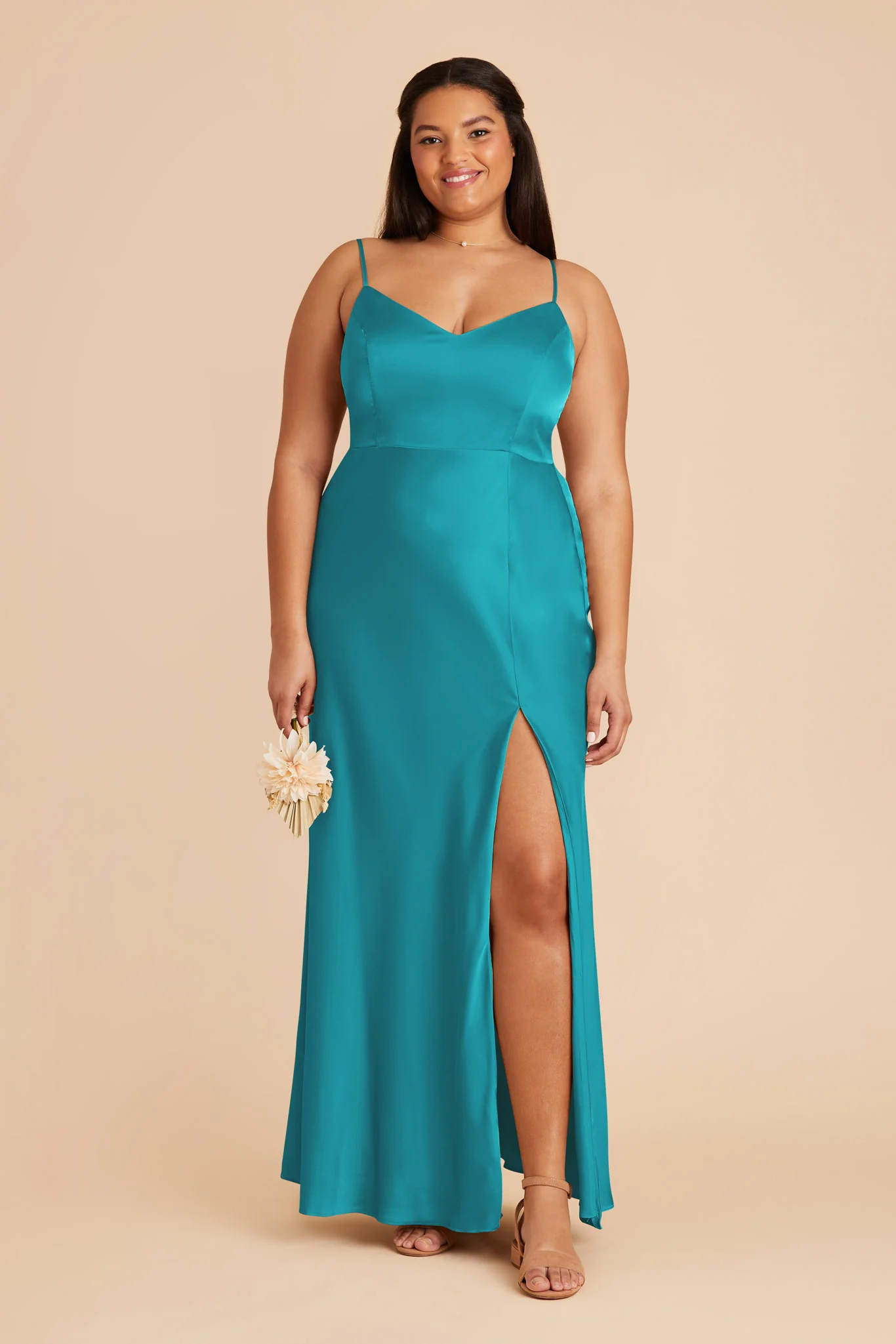 Jay Matte Satin Dress - Teal - necksoother