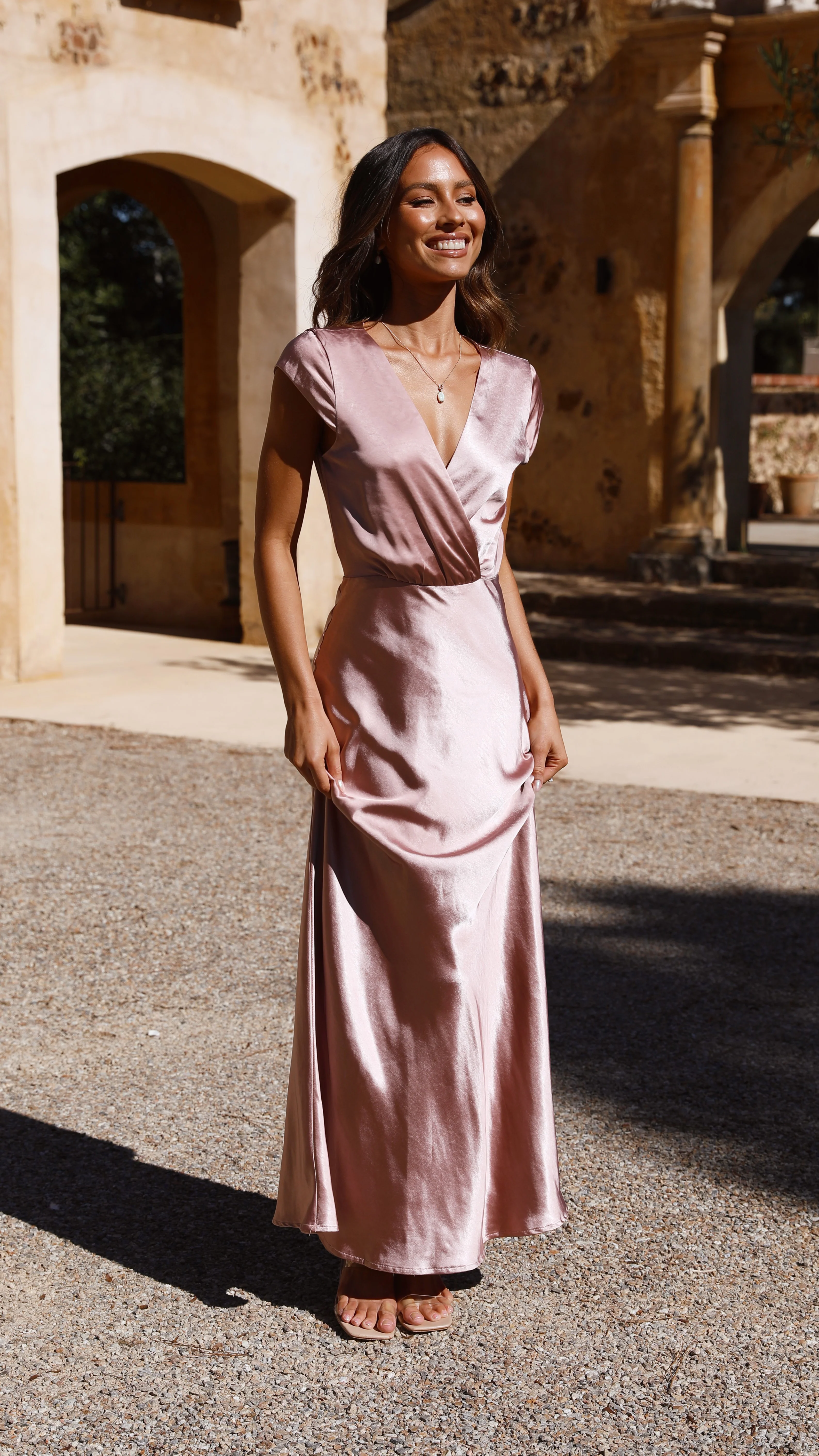 Selma Maxi Dress - Dusty Pink - necksoother