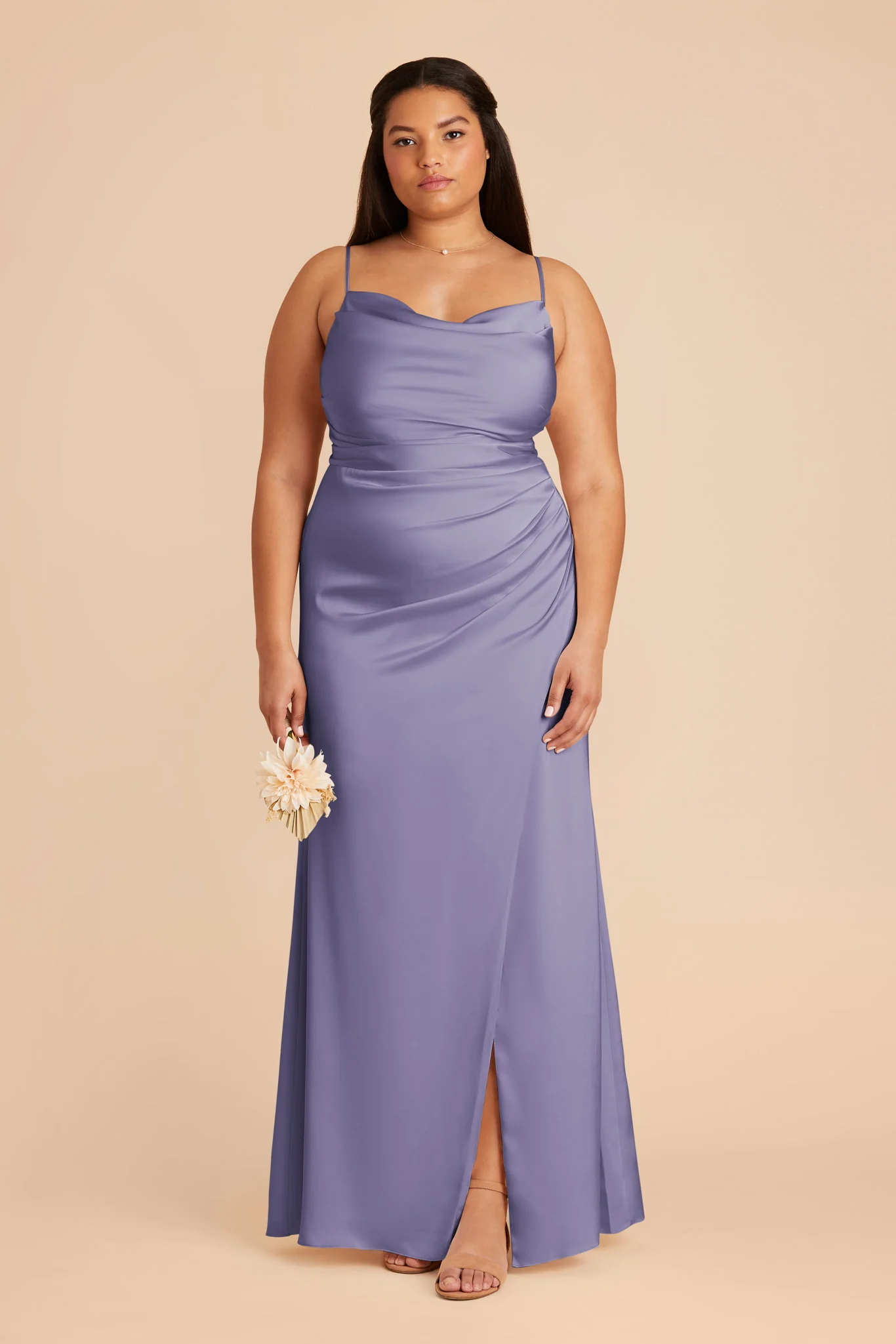 Lydia Matte Satin Dress - Wisteria - necksoother
