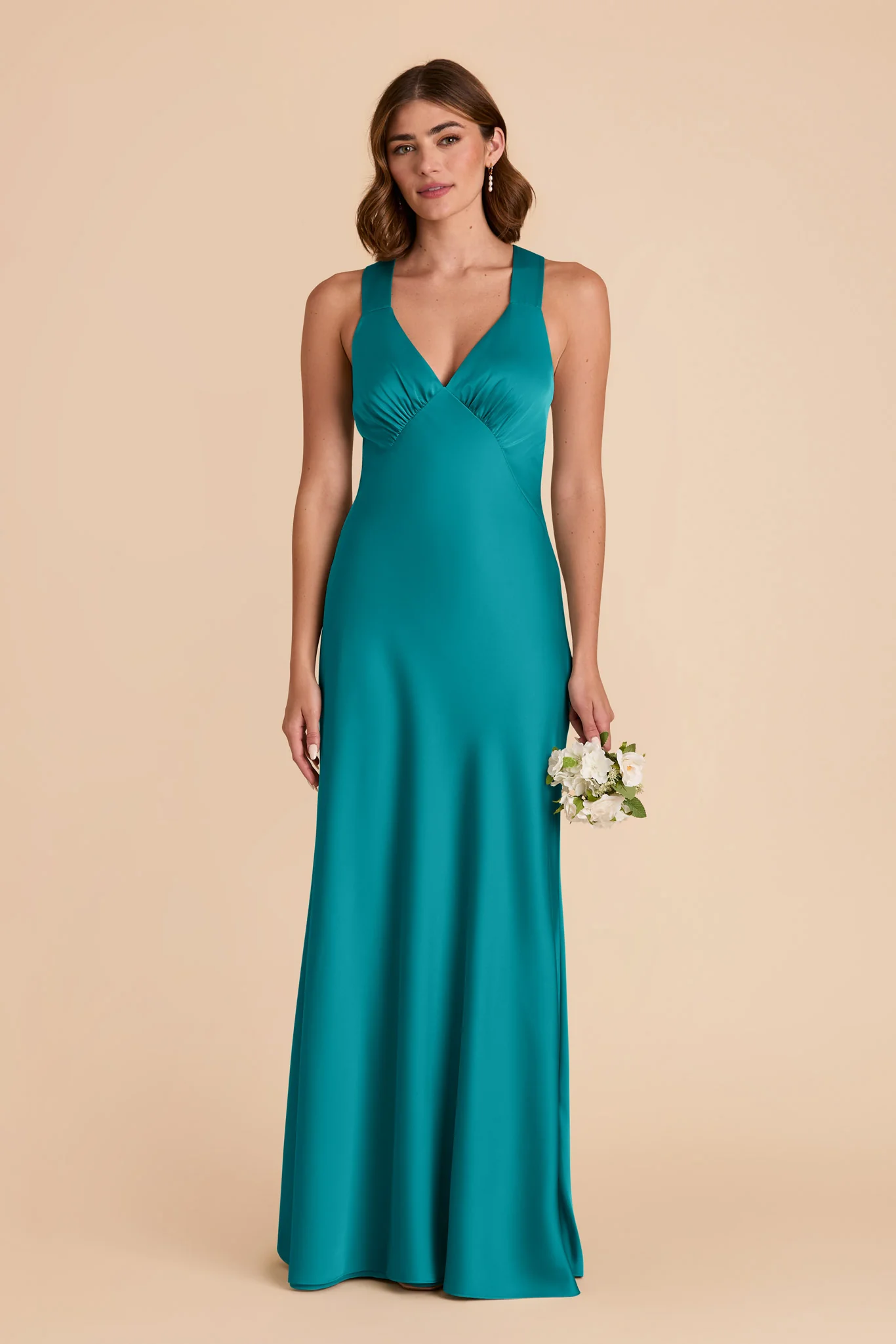 Veronica Matte Satin Dress - Teal - necksoother