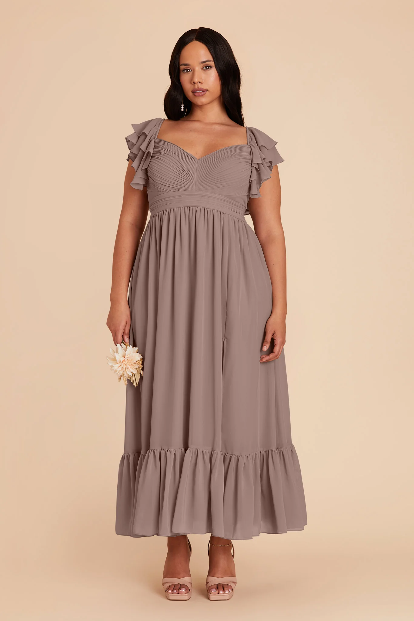 Michelle Chiffon Dress - Toffee - necksoother