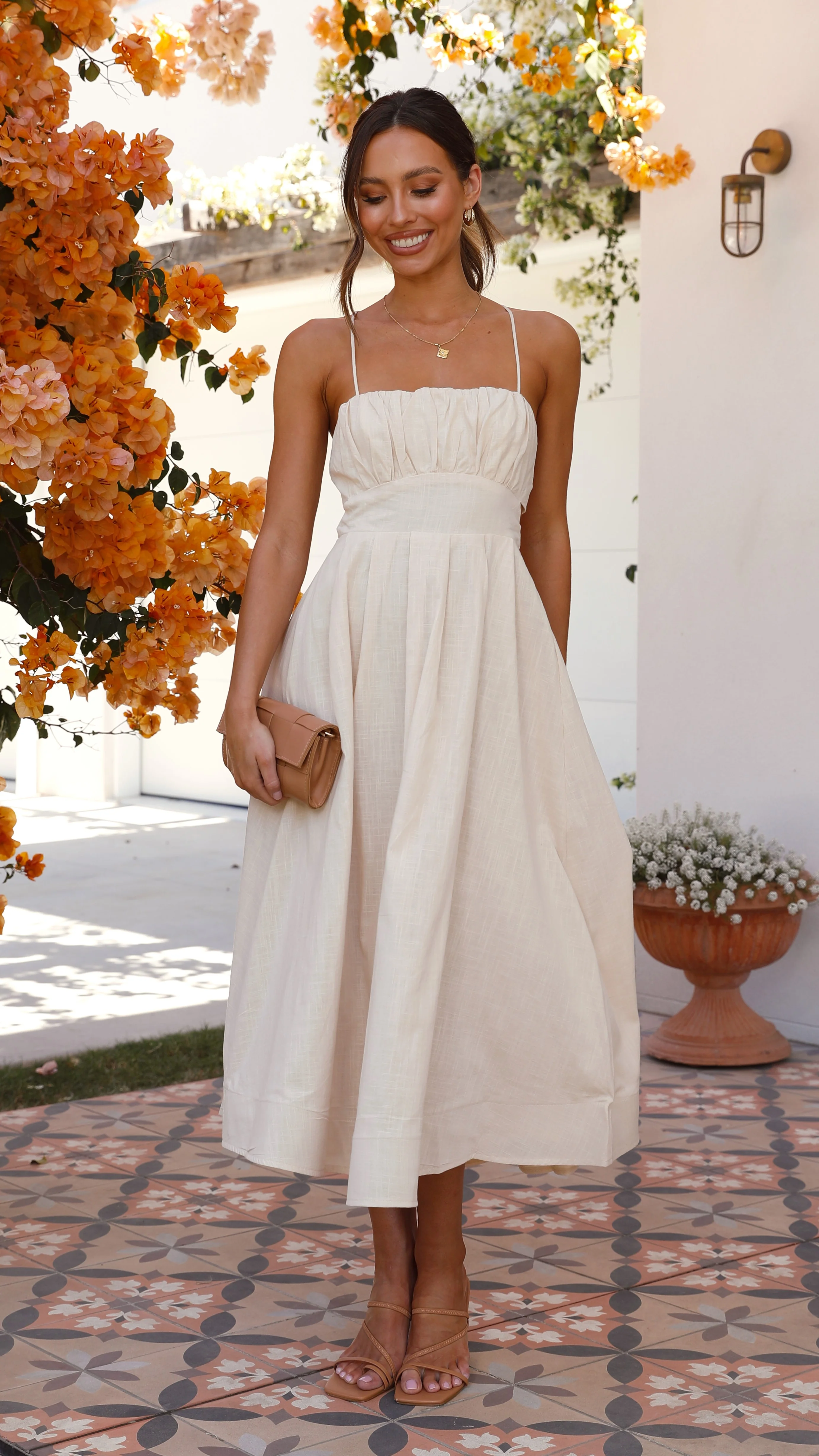 Fariha Midi Dress - Oat - necksoother