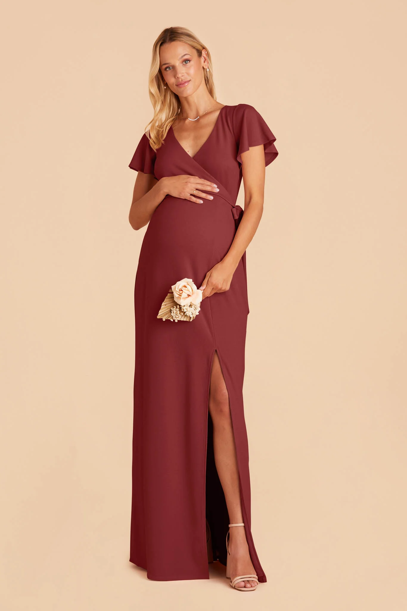 Yolanda Crepe Dress - Rosewood - necksoother