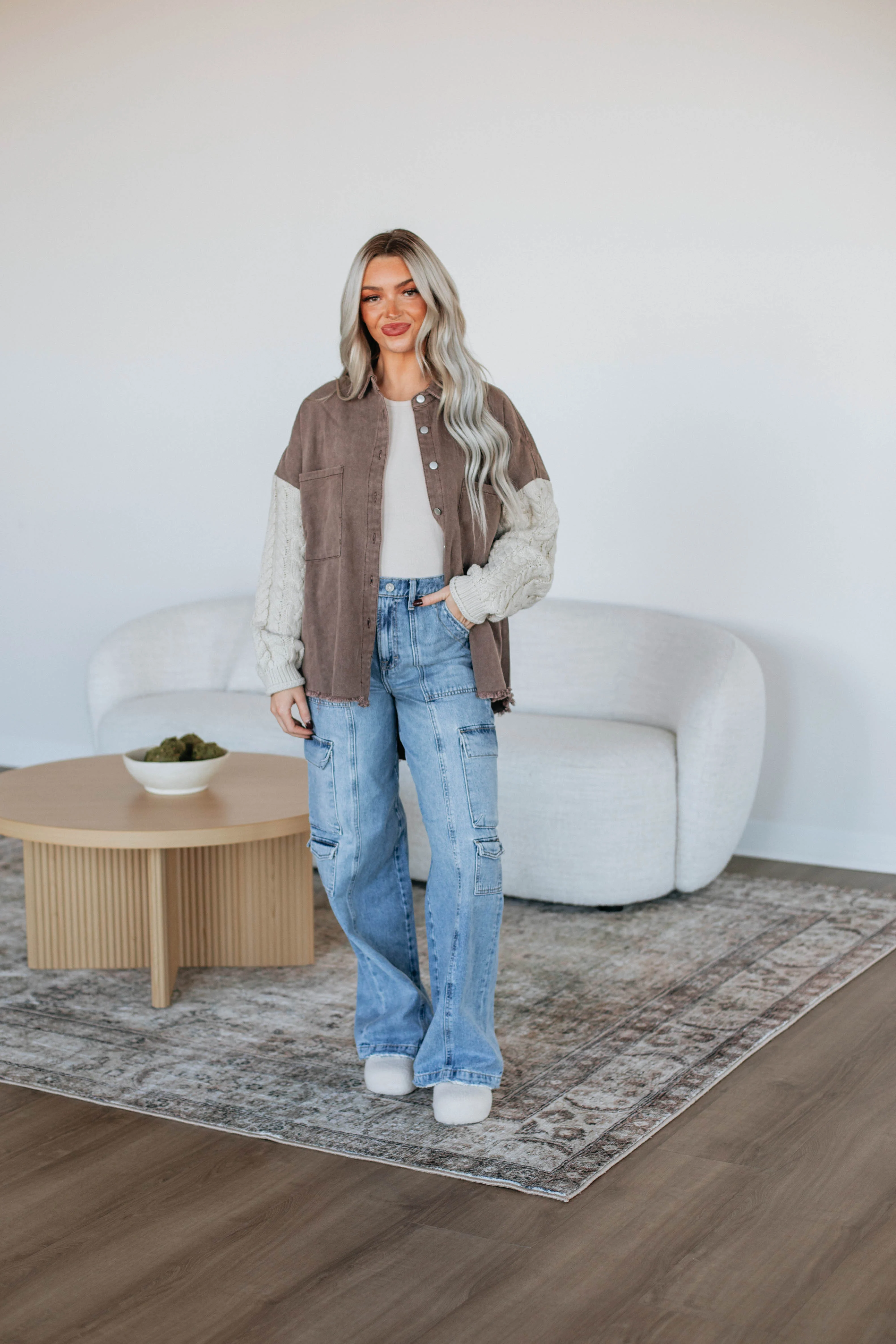 Gera Contrast Shacket - necksoother