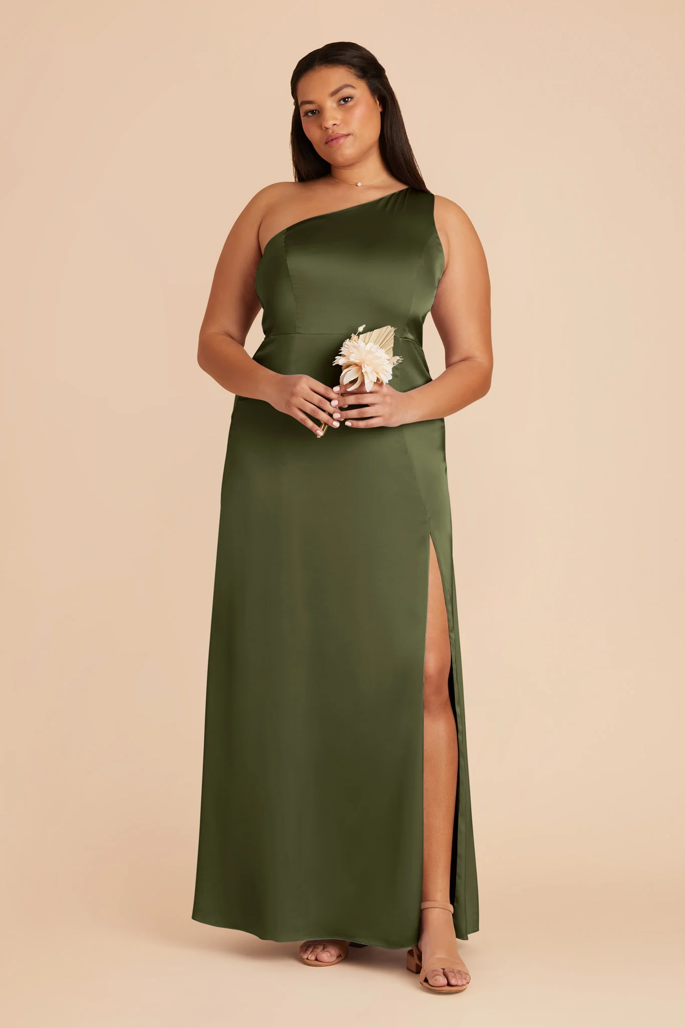 Kira Matte Satin Dress - Olive - necksoother
