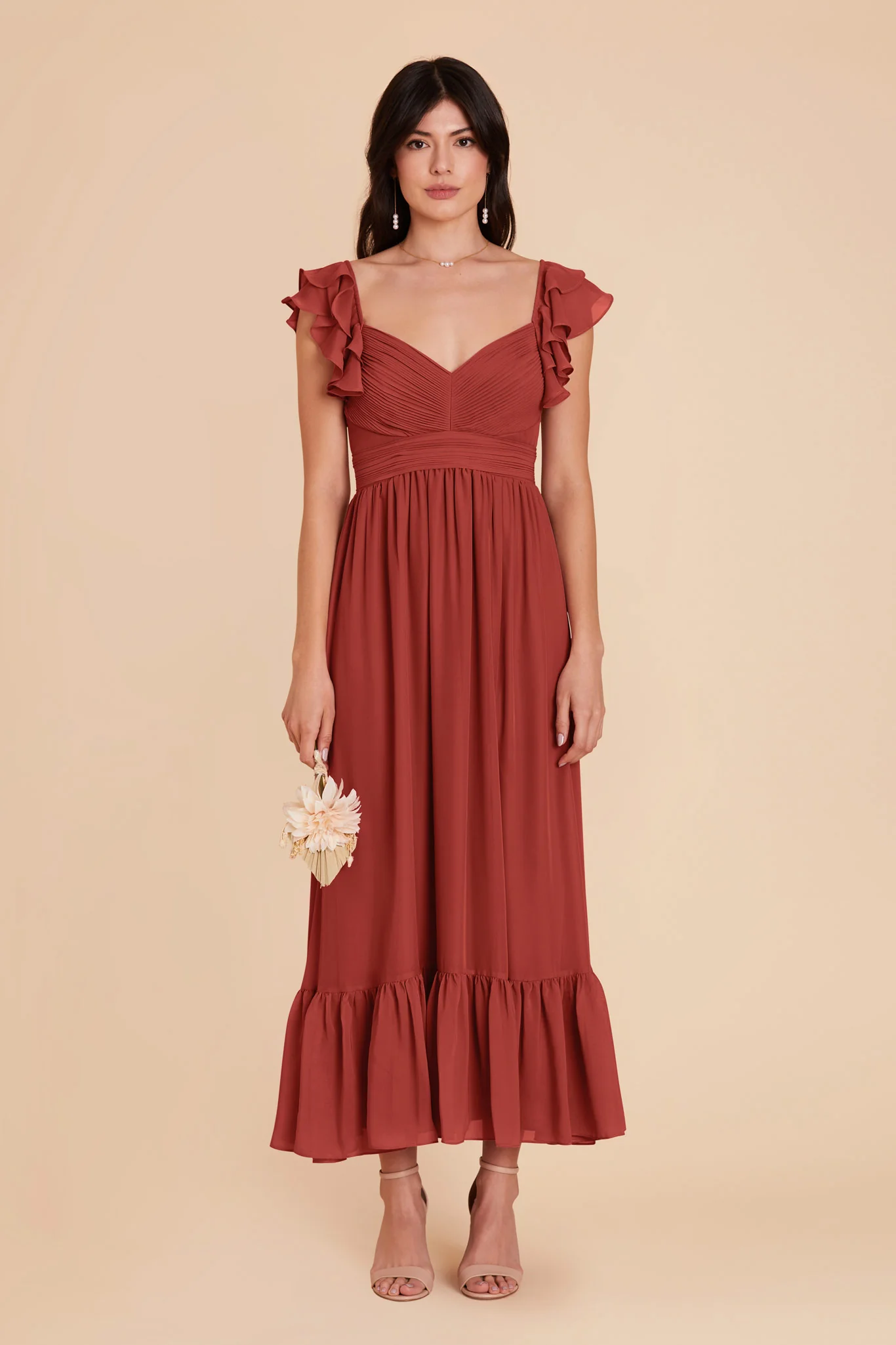 Michelle Chiffon Dress - Spice - necksoother