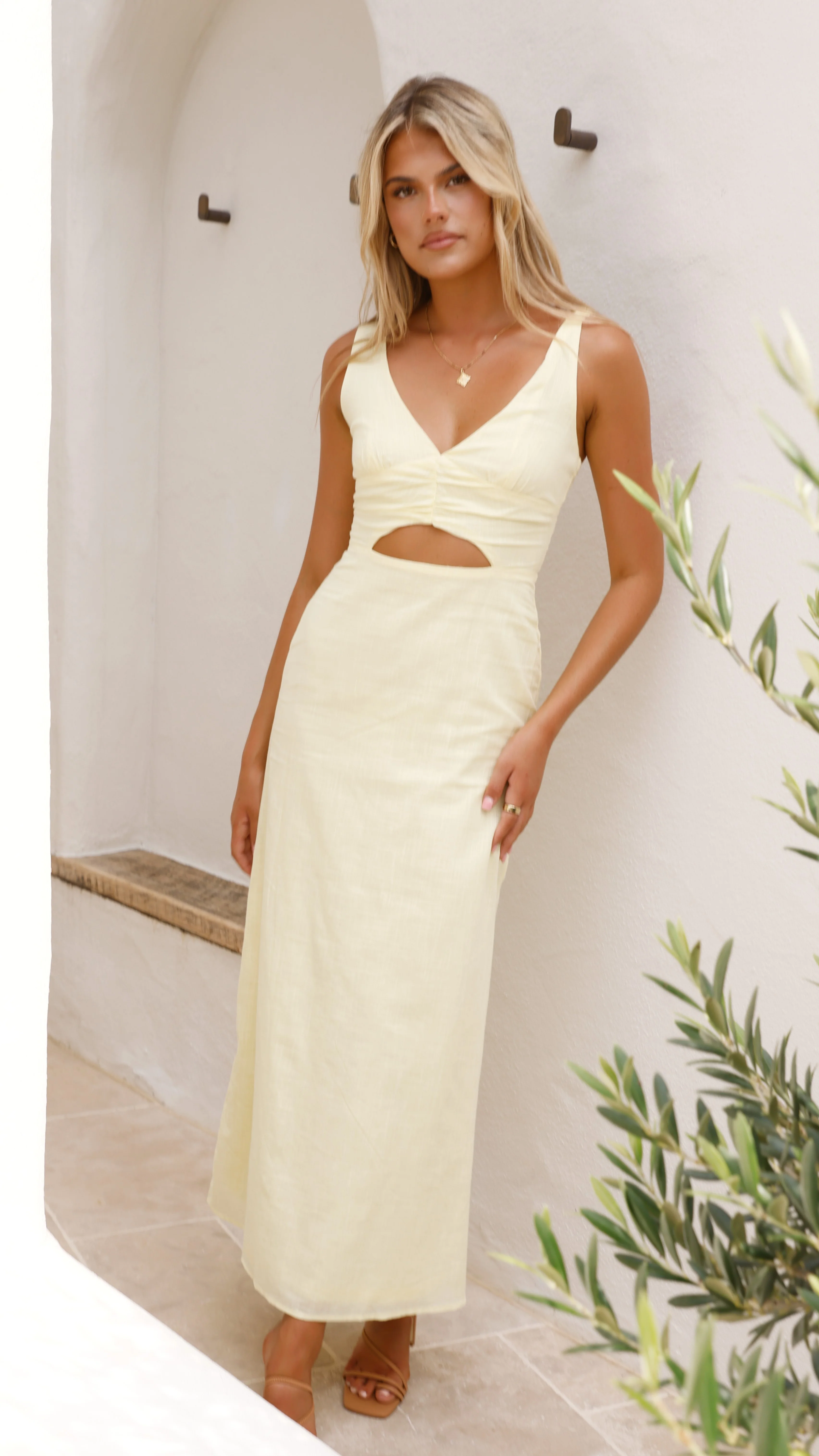 Mahalia Maxi Dress - Soft Yellow - necksoother