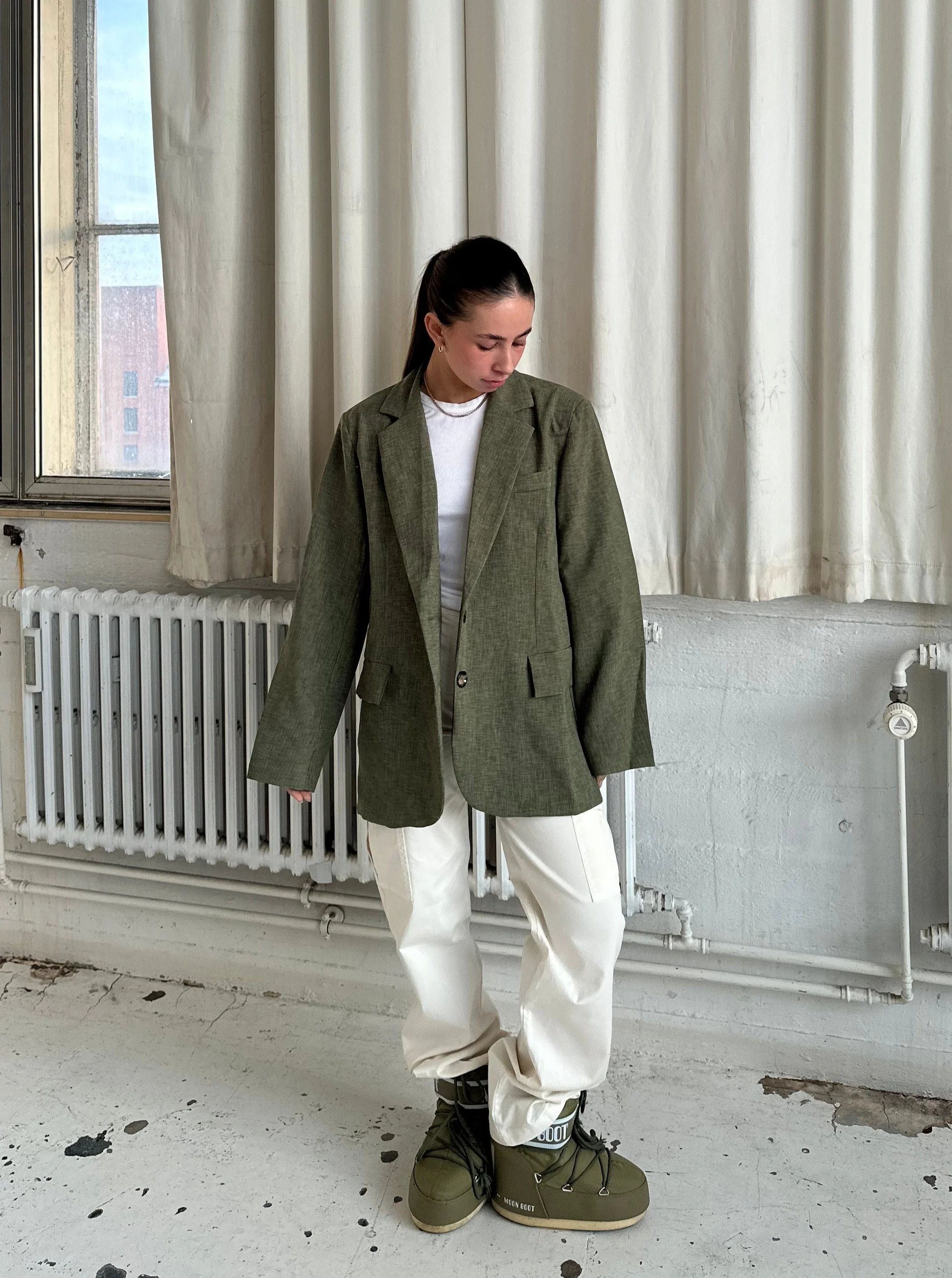Gry oversized blazer - Khaki - necksoother