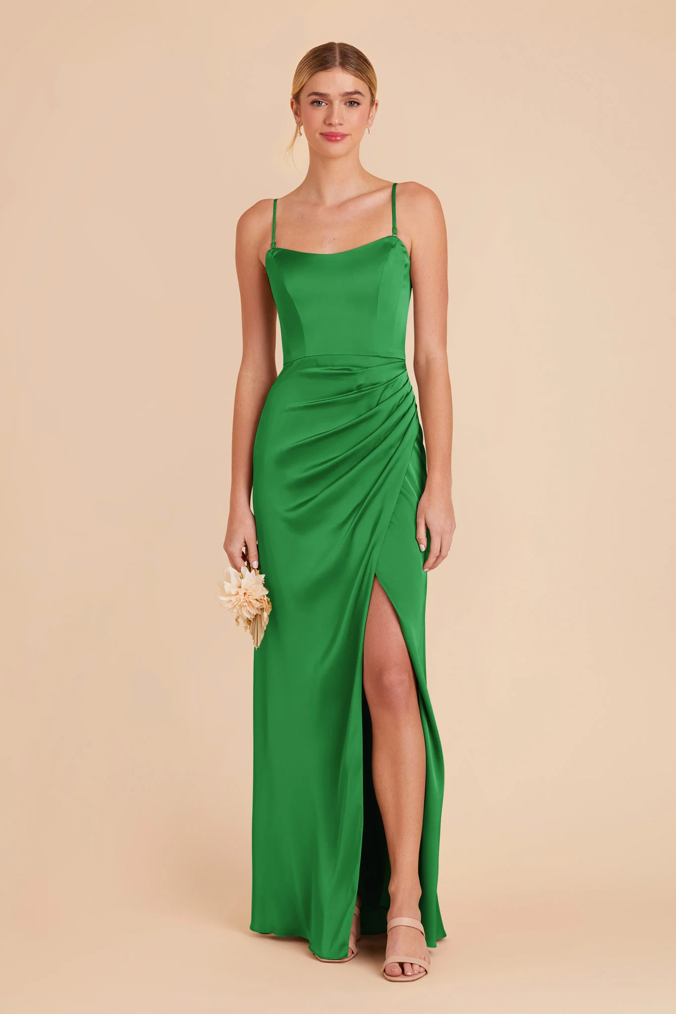 Anne Matte Satin Dress - Kelly Green - necksoother