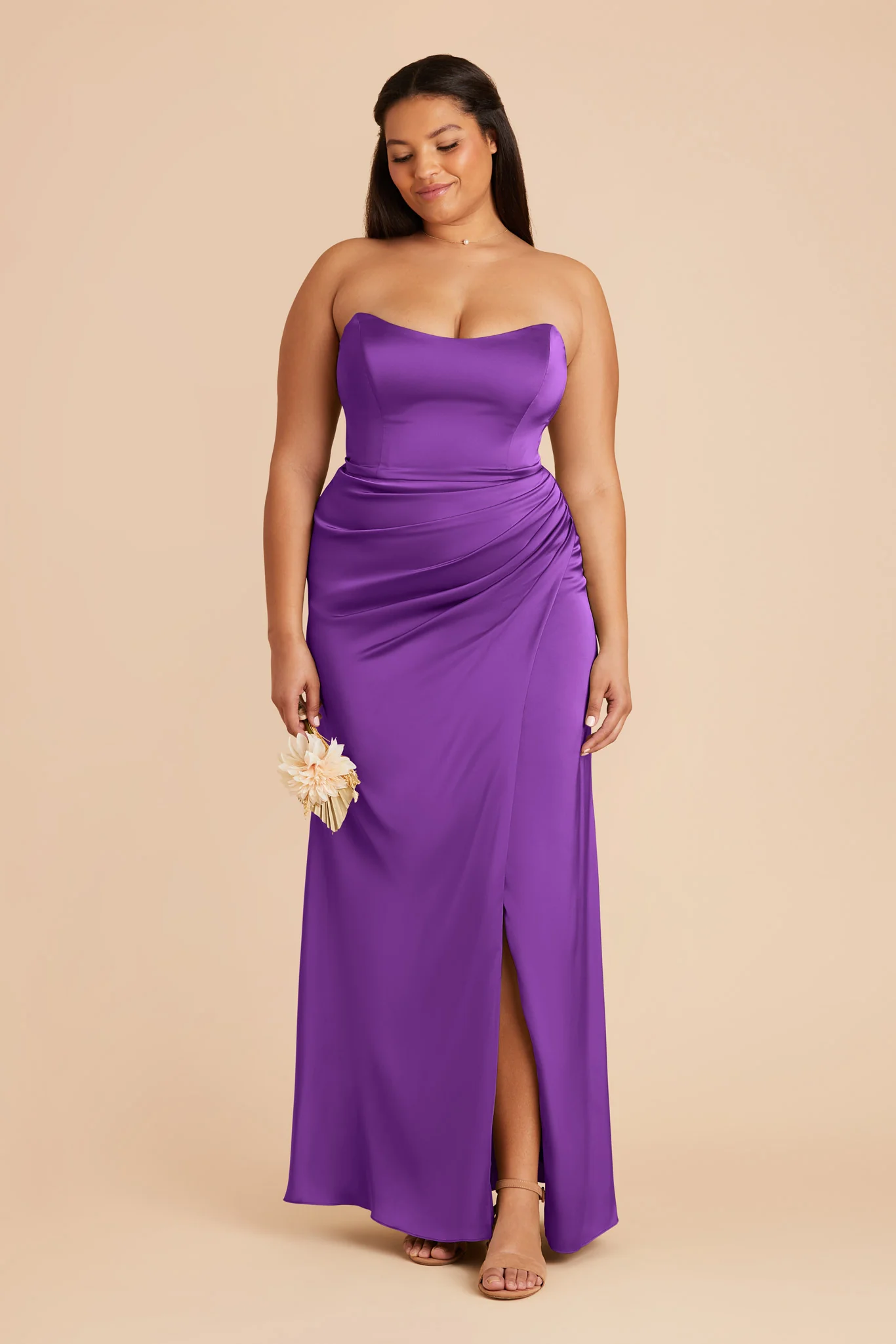 Anne Matte Satin Dress - Amethyst - necksoother