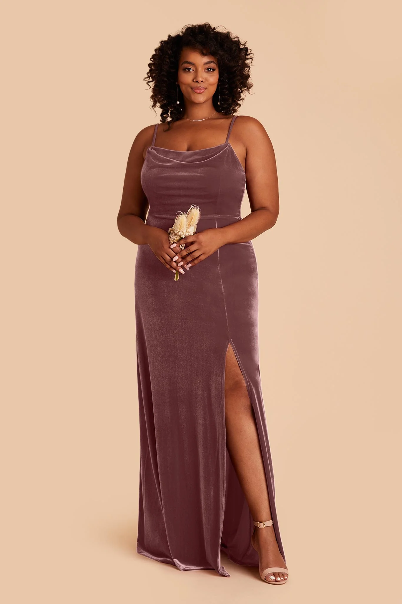 Ash Velvet Dress - Desert Rose - necksoother
