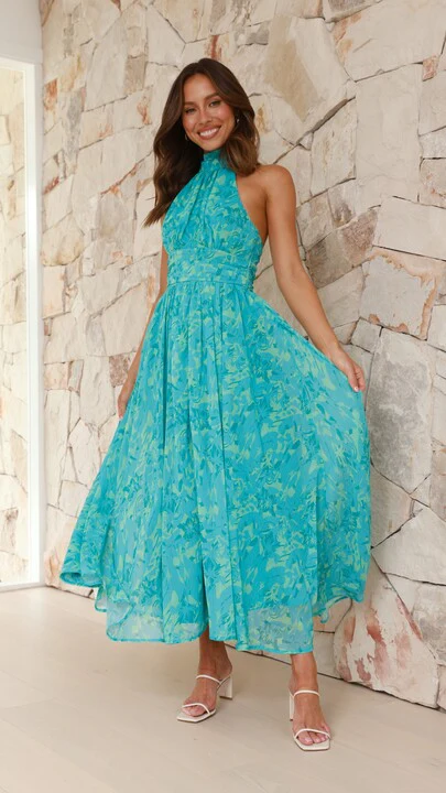 Zahava Maxi Dress - Green Floral - necksoother