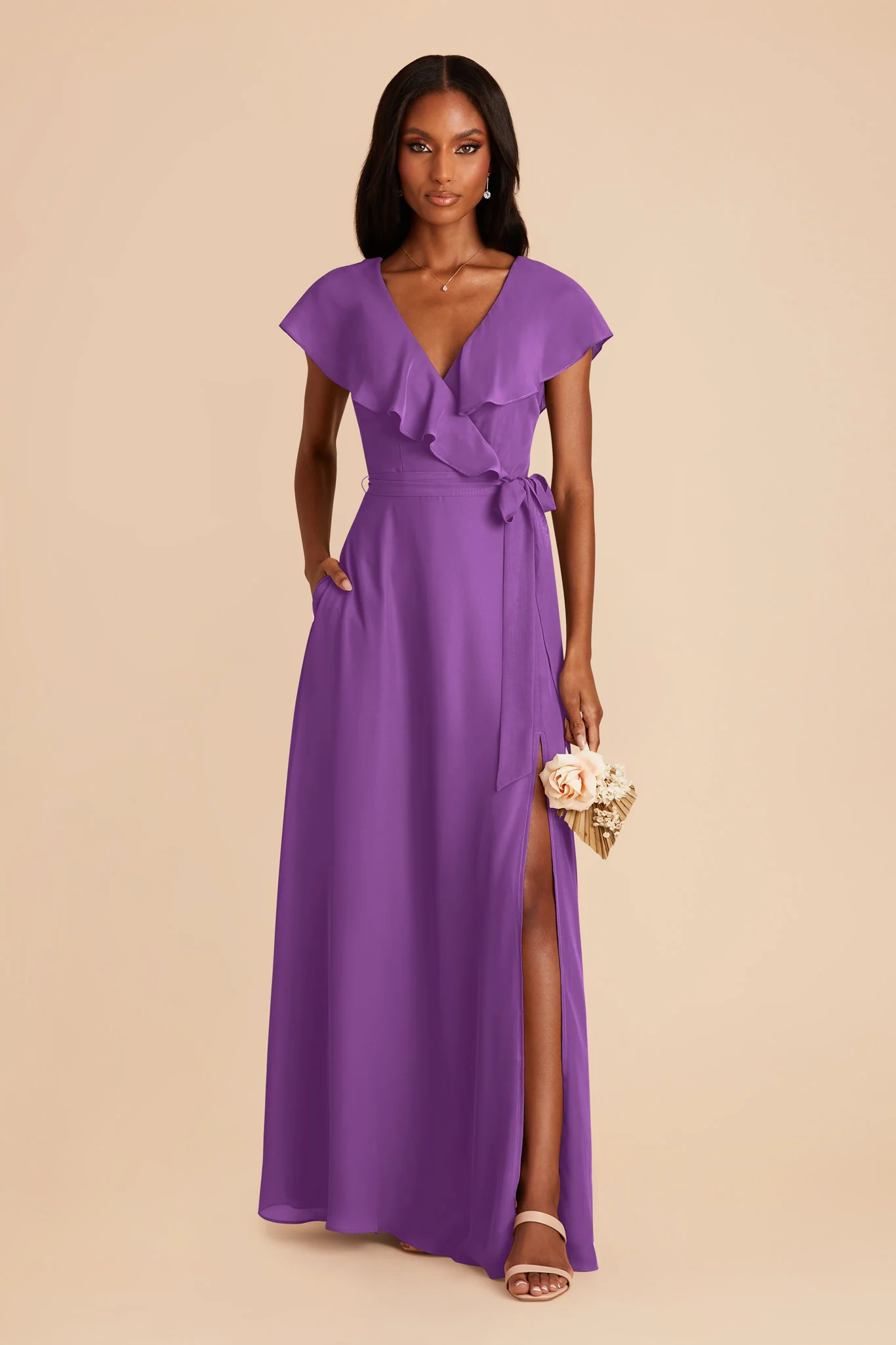 Jackson Chiffon Dress - Amethyst - necksoother