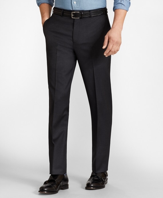 BrooksFlex&trade; Regent-Fit Wool Trousers, Unfinished Hem - Brooks Brothers Outlet