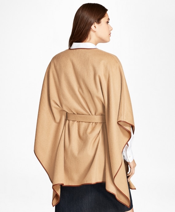 Leather-Trimmed Cashmere Kimono - Brooks Brothers Outlet
