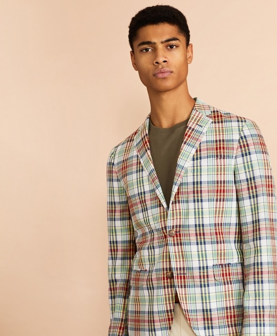 Madras Cotton Sport Coat - Brooks Brothers Factory Outlet