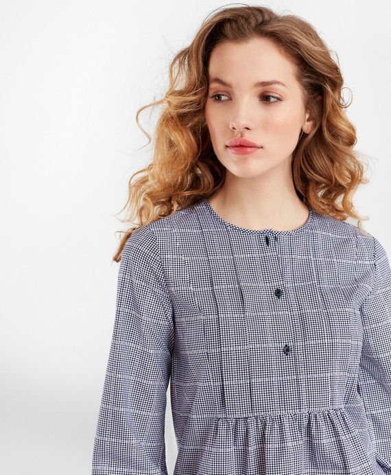 Checked Supima&reg; Cotton Tunic - Brooks Brothers Outlet