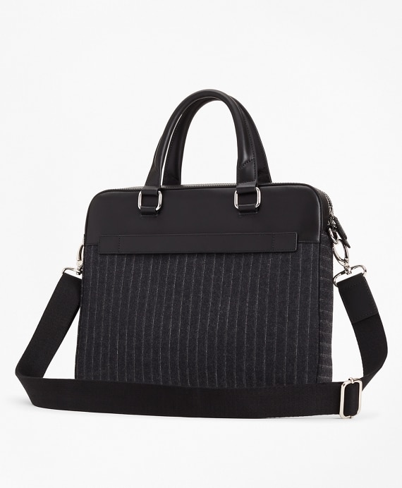 Wool Stripe Briefcase - Brooks Brothers Outlet