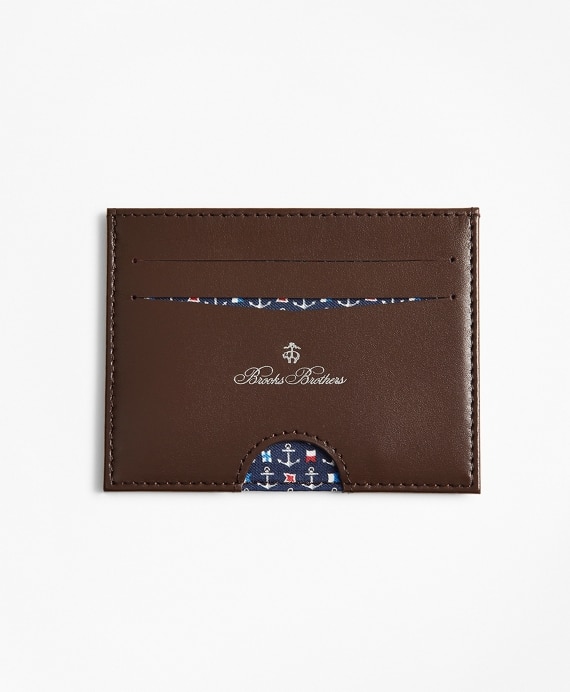 Embossed Leather Card Case - Brooks Brothers Factory Outlet