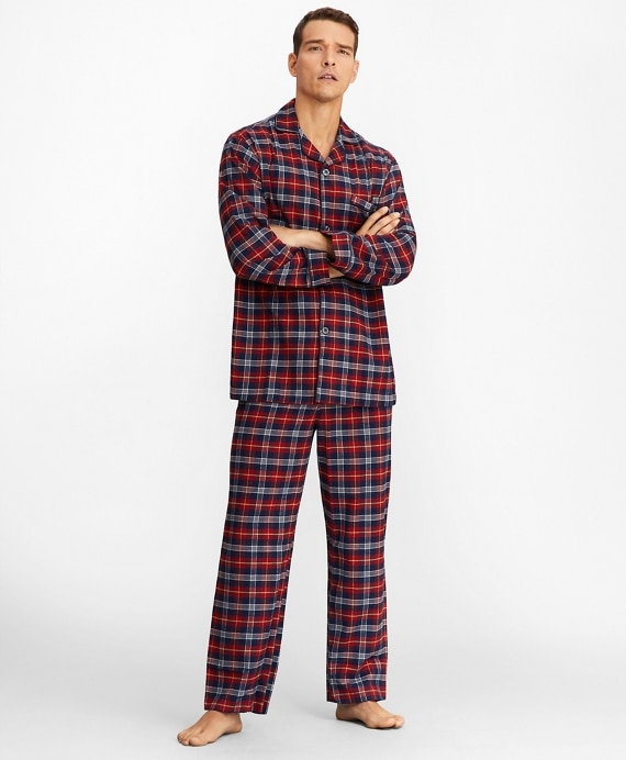 Red Plaid Flannel Pajamas - Brooks Brothers Outlet
