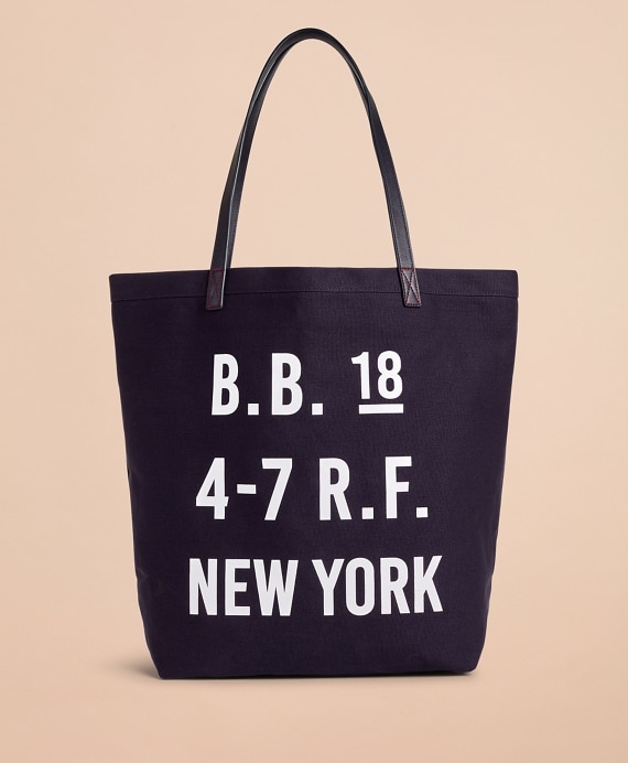 Red Fleece Logo Canvas Tote Bag - Brooks Brothers Factory Outlet