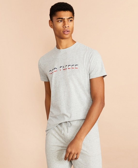 Jersey Cotton Red Fleece Graphic T-Shirt - Brooks Brothers Outlet