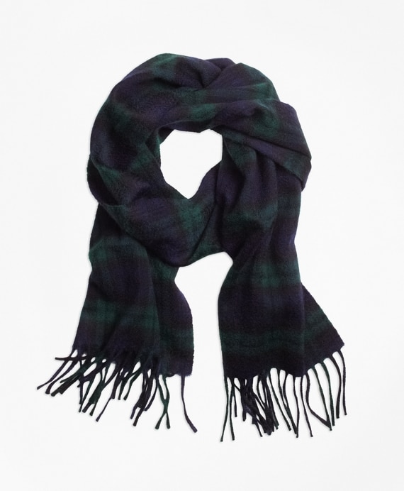 Cashmere Black Watch Scarf - Brooks Brothers Outlet