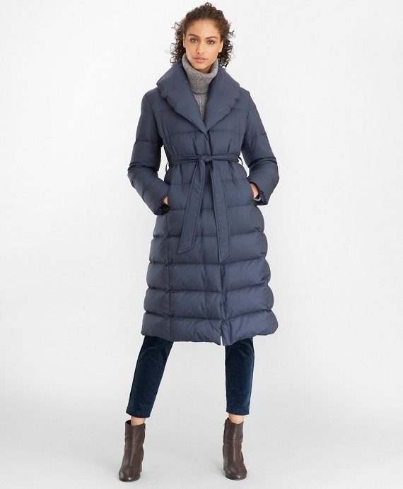 Shawl-Collar Down-Fill Puffer Coat - Brooks Brothers Outlet