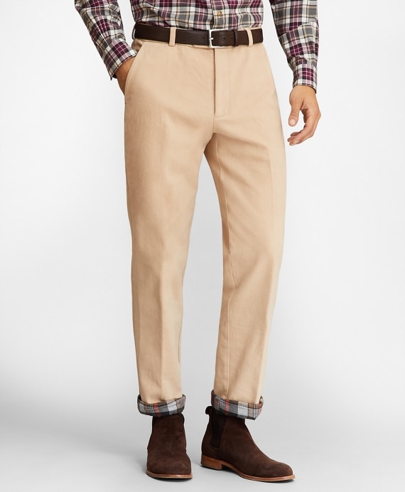 Clark Fit Flannel Lined Chinos - Brooks Brothers Outlet