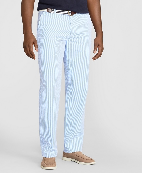 Clark Fit Stripe Seersucker Pants - Brooks Brothers Outlet