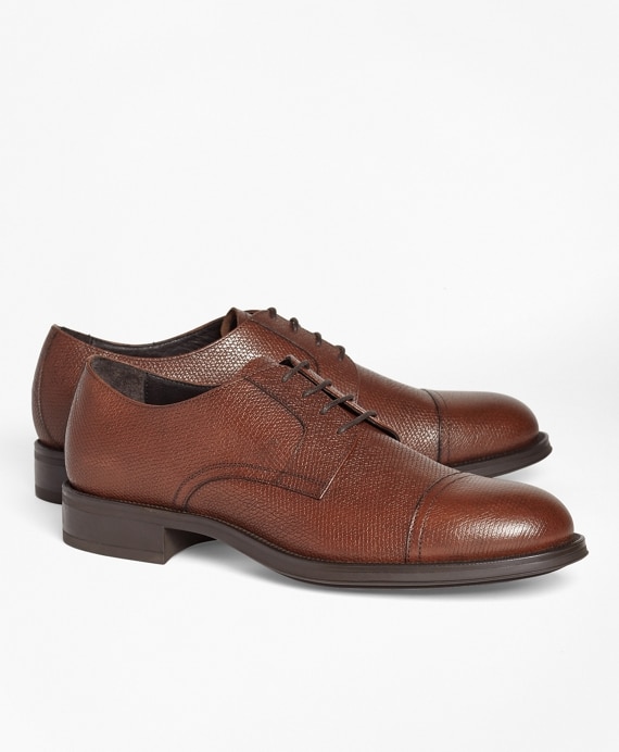 1818 Footwear Textured Leather Captoes - Brooks Brothers Outlet