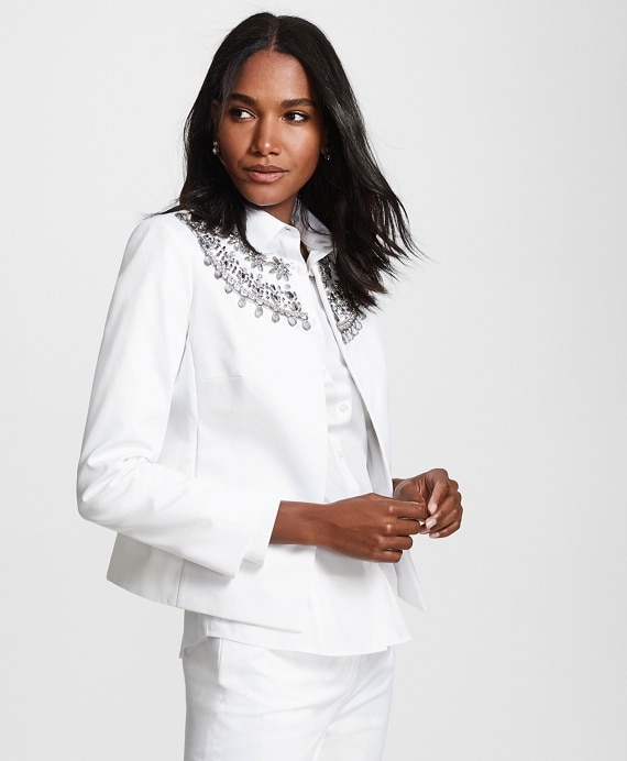 Beaded Cotton Sateen Jacket - Brooks Brothers Outlet