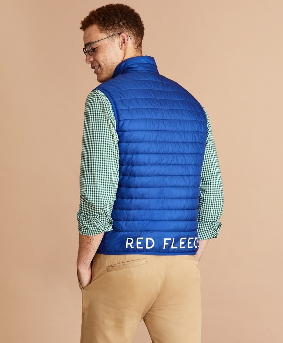 Water-Resistant Red Fleece Puffer Vest - Brooks Brothers Outlet