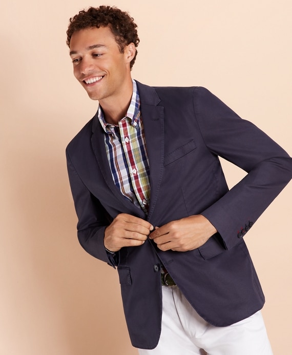 Stretch Cotton Twill Sport Coat - Brooks Brothers Outlet