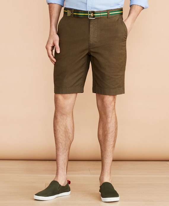 Cotton-Linen 9 Chino Shorts - Brooks Brothers Outlet