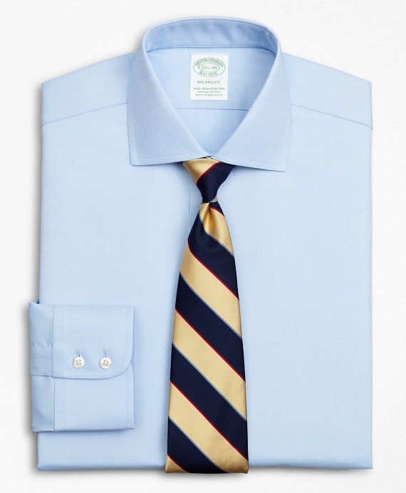 Stretch Milano Slim-Fit Dress Shirt, Non-Iron Royal Oxford English Collar - Brooks Brothers Outlet