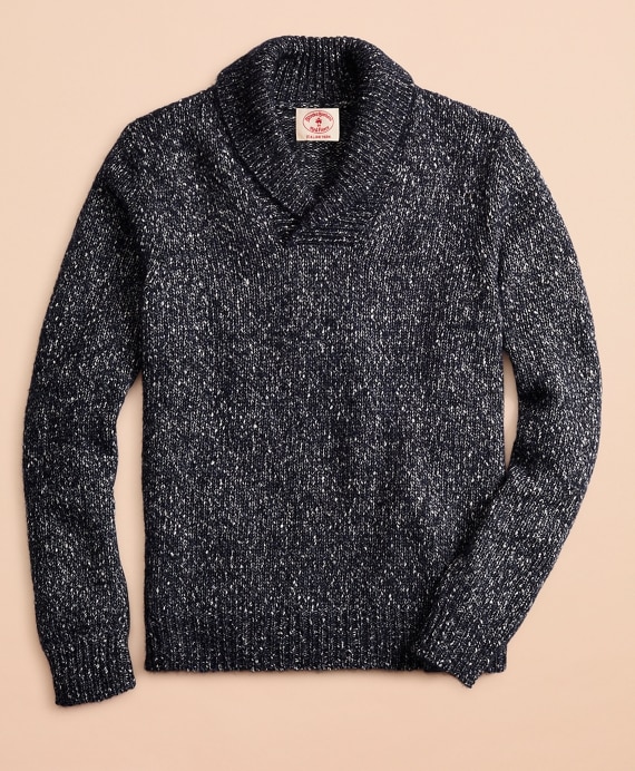 Cotton-Blend Shawl-Collar Sweater - Brooks Brothers Factory Outlet