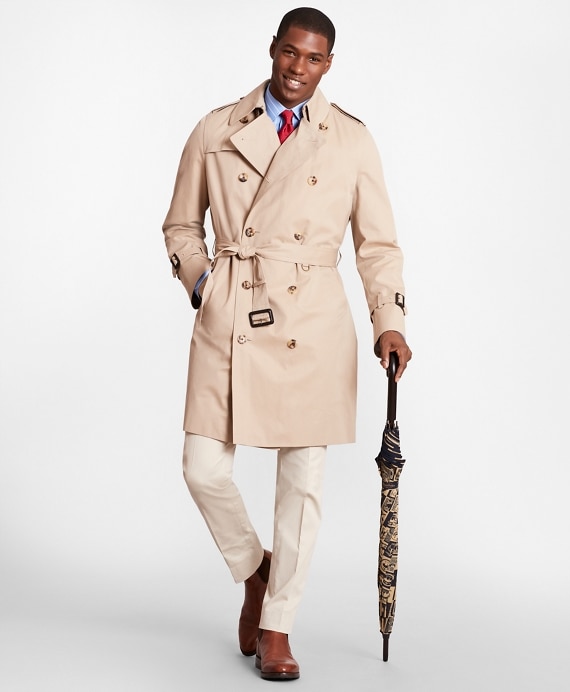 Double-Breasted Khaki Trench - Brooks Brothers Factory Outlet