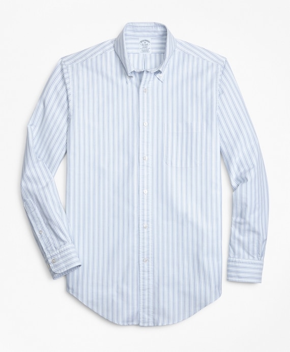 Regent Fit Oxford Double-Stripe Sport Shirt - Brooks Brothers Outlet