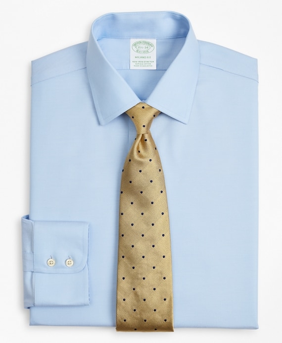 Stretch Milano Slim-Fit Dress Shirt, Non-Iron Twill Ainsley Collar - Brooks Brothers Outlet