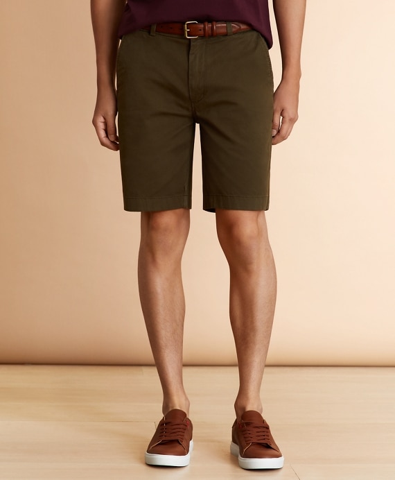 Garment-Dyed 9 Stretch Chino Shorts - Brooks Brothers Factory Outlet
