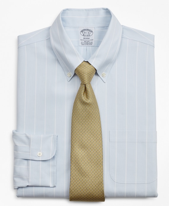 Stretch Regent Fitted Dress Shirt, Non-Iron Pinstripe - Brooks Brothers Outlet