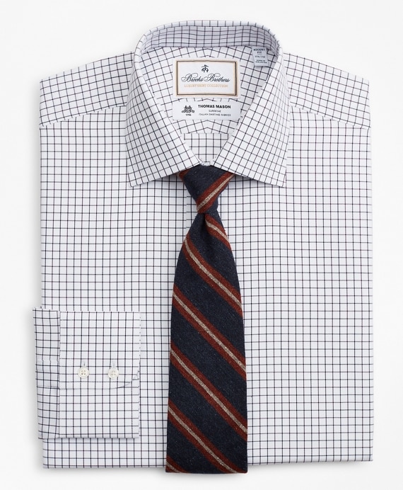 Luxury Collection Regent Fitted Dress Shirt, Franklin Spread Collar Fine Windowpane - Brooks Brothers Outlet