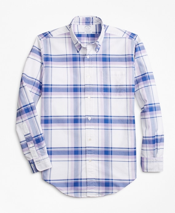 Regent Fit Oxford Plaid Sport Shirt - Brooks Brothers Outlet